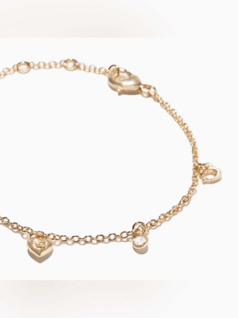 Gold Coach Charm Bracelet with Heart &  Lock Charms. *NEW COMES WITH DUST BAG*
